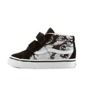 Vans mid Velcro boys black skulls sk8